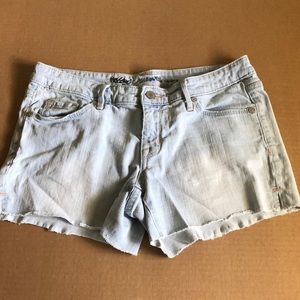Mid rise midi jean shorts